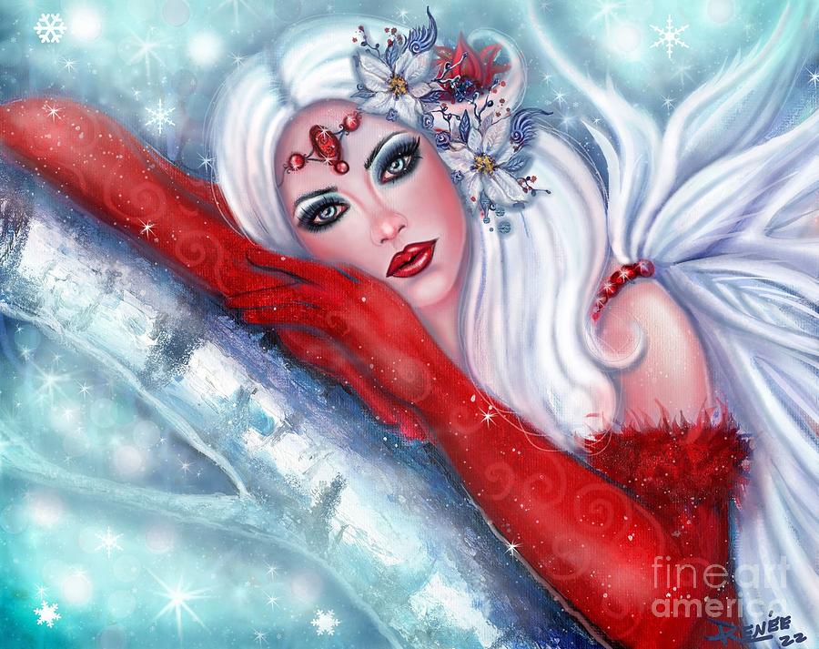 Christmas Angel Mixed Media - Christmas dreamer angel by Renee Lavoie