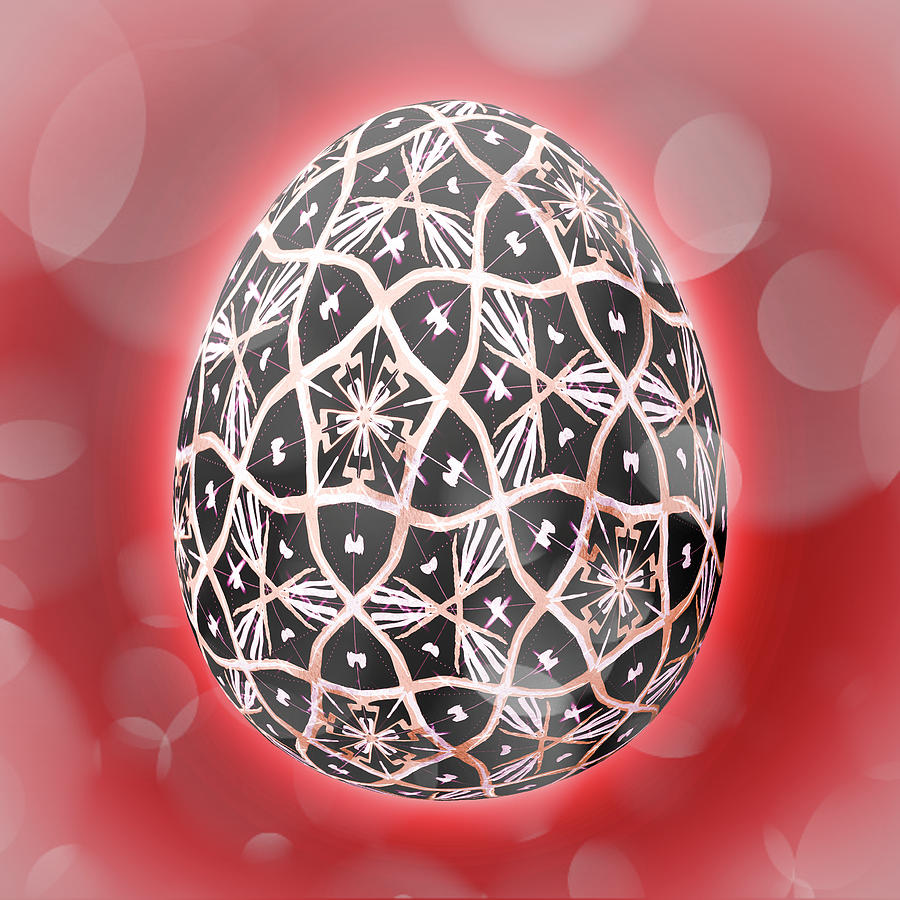 Christmas Egg Pink Light Digital Art by Eileen Backman