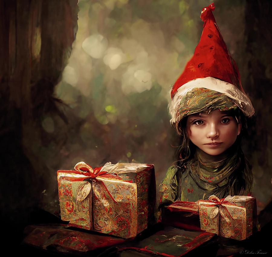 Christmas Elf Frostlove  Digital Art by Debra Forand
