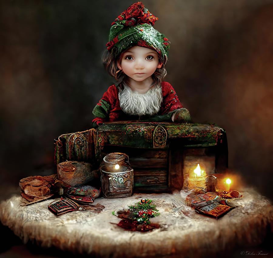 Christmas Elf Sprinkle Plumcane Digital Art by Debra Forand