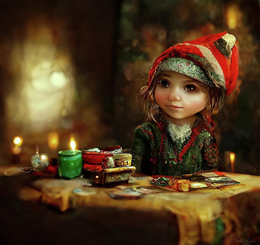  Christmas Elf Trinket Jollywine Digital Art by Debra Forand