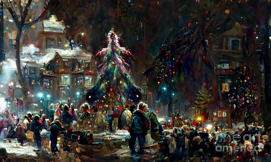 Christmas Eve In The City Digital Art