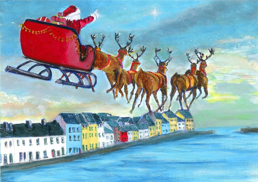 Christmas Eve in the Claddagh Painting by Caroline Folan - Fine Art America