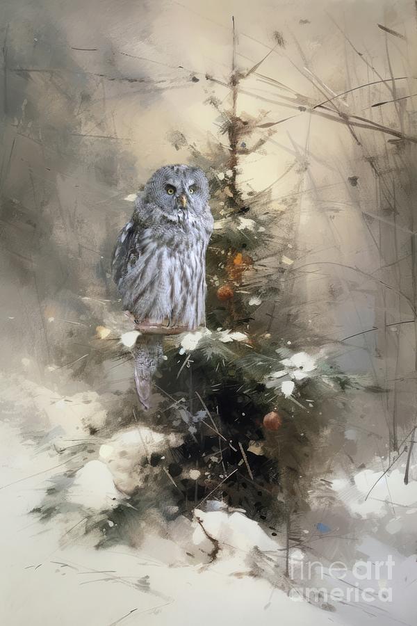 Christmas Eve in the Woods Mixed Media by Eva Lechner