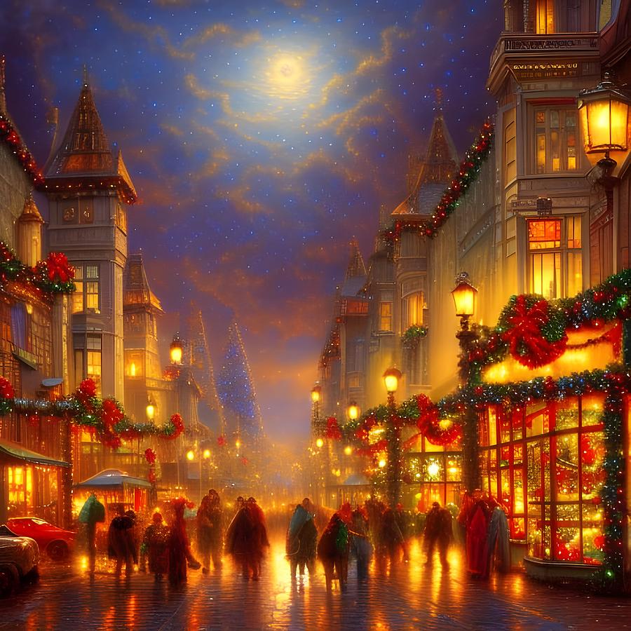 Christmas Eve Shopping Digital Art by Beverly Read