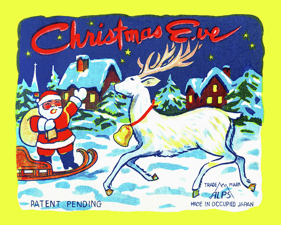 Vintage Drawing - Christmas Eve by Vintage Toy Posters