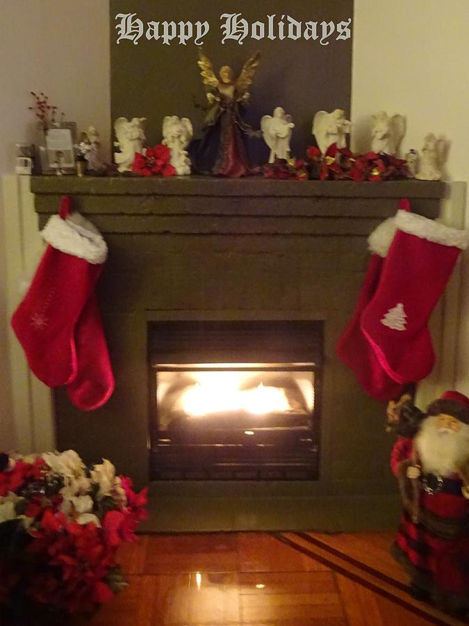 Christmas fireplace 1 Photograph by Vincent Cricchio