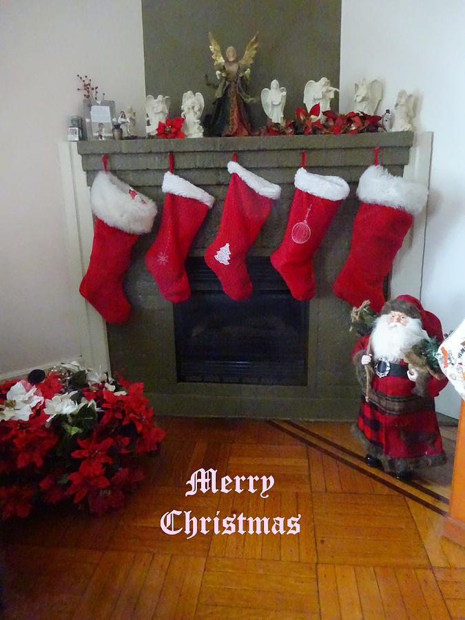Christmas fireplace 2 Photograph by Vincent Cricchio