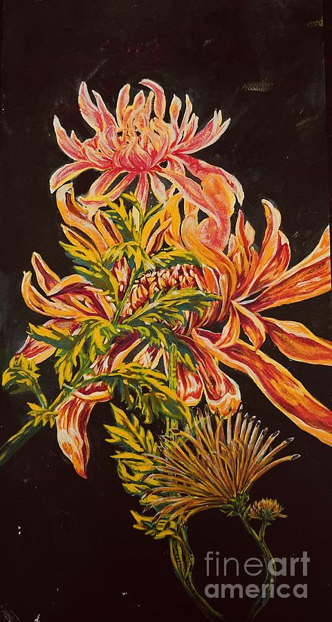 Holiday, Christmas, Kwanza Floral painting card Painting by Gail Allen
