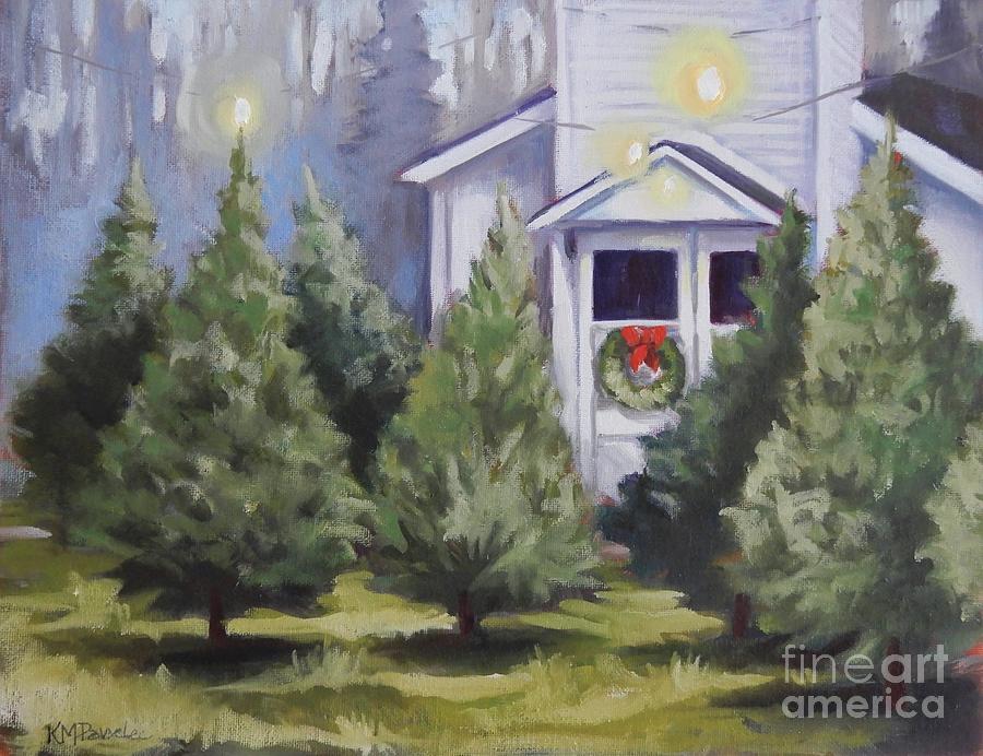 Christmas Forest Painting by K M Pawelec