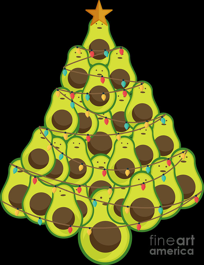 Christmas Funny Avocado Lover Xmas Tree Holiday Digital Art by ...