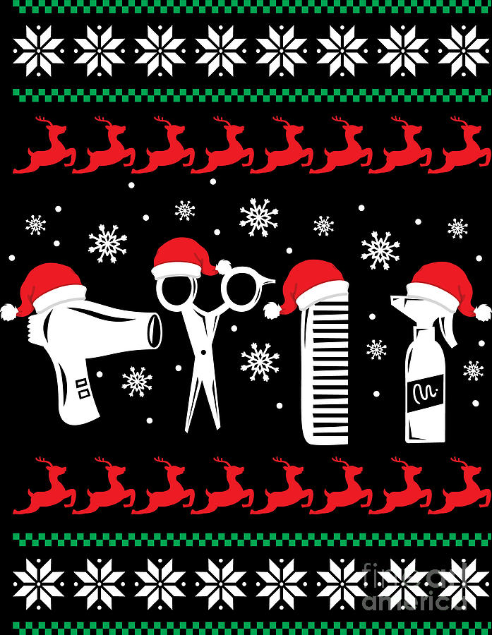 Christmas Funny Hairdresser Xmas Holiday Gift Digital Art by Haselshirt