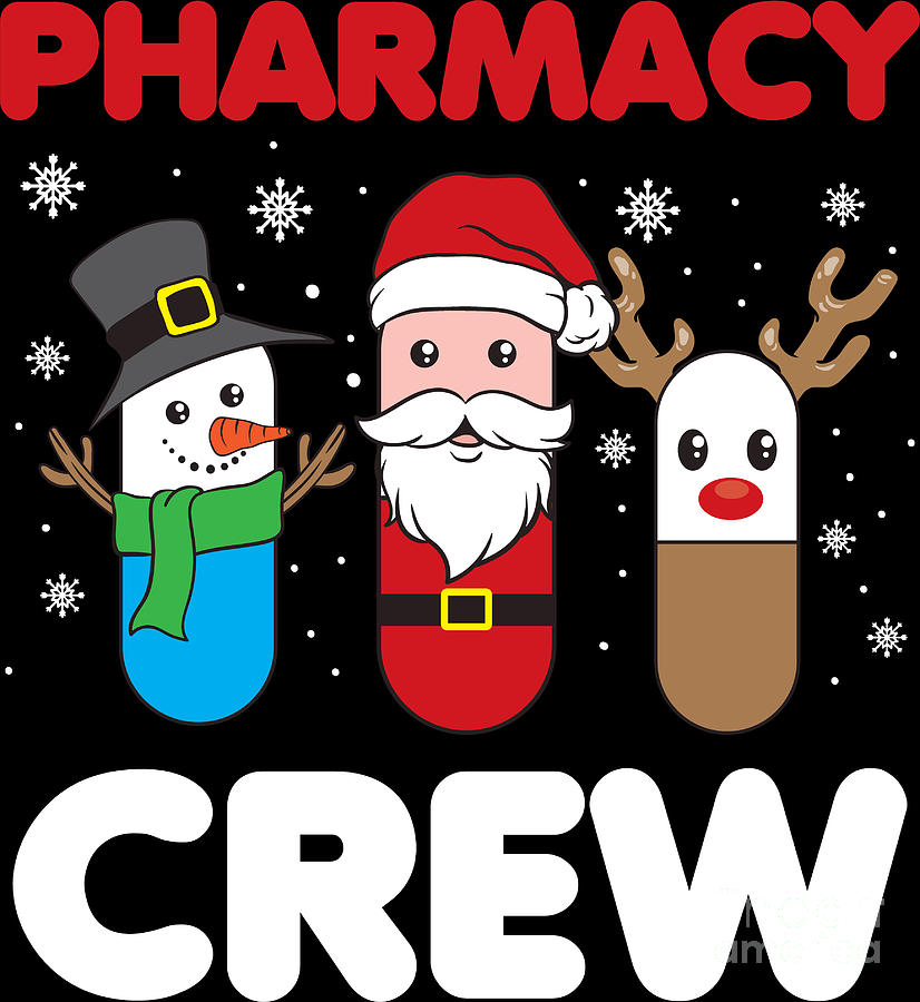 Christmas Funny Pharmacy Crew Xmas Holiday Gift Digital Art by ...