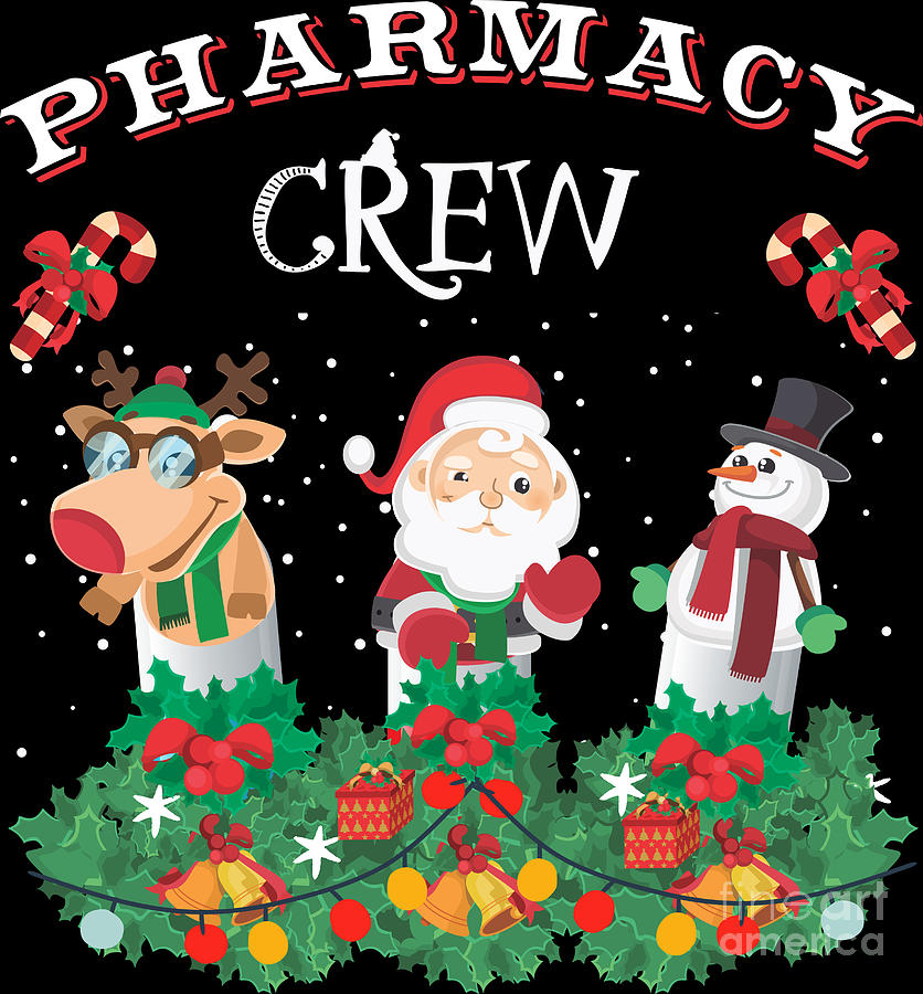Christmas Funny Pharmacy Crew Xmas Holiday Present Digital Art by ...