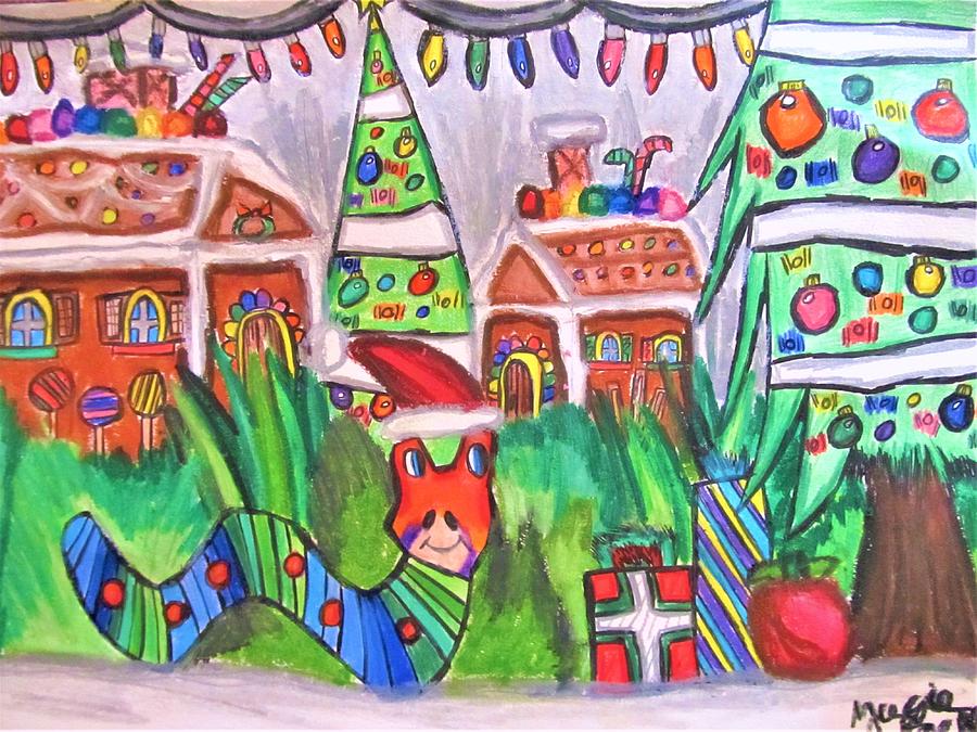 Christmas Drawing - Christmas Garden by Maggie Russell