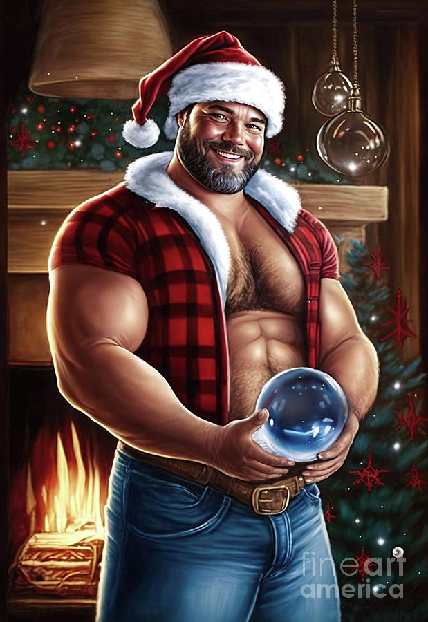 Santa Claus Digital Art - Christmas gay card 1 Christmas- greeting card by Mark Ashkenazi