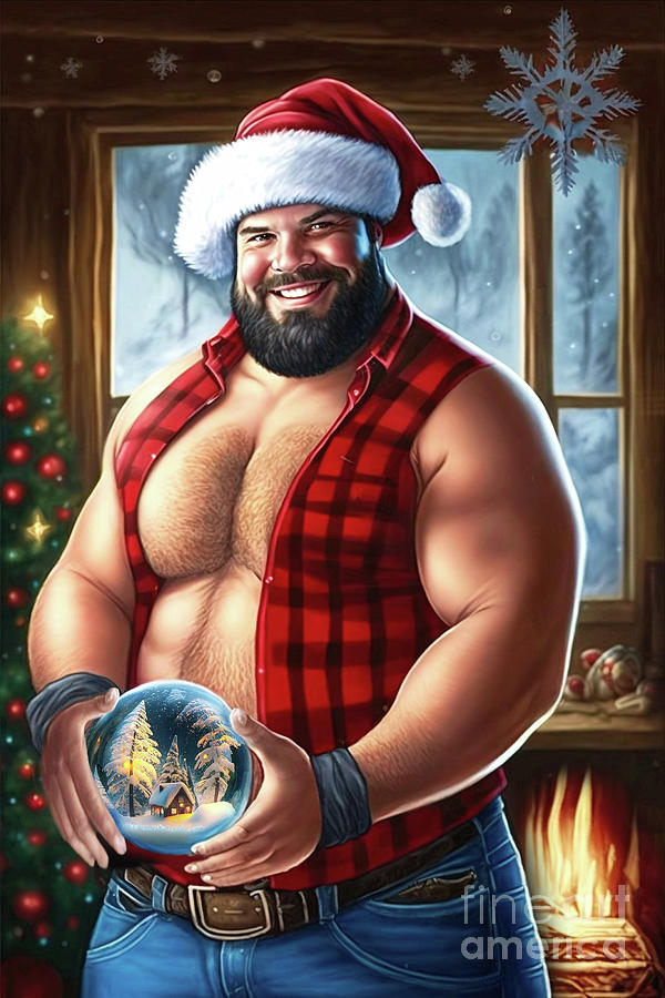 Santa Claus Digital Art - Christmas gay card 2 Christmas- greeting card by Mark Ashkenazi