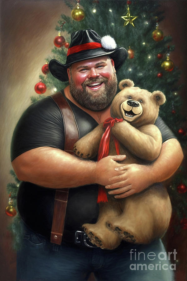 Nude Digital Art - Christmas gay card  Christmas- greeting card by Mark Ashkenazi