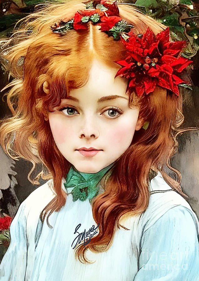 Christmas Girl Digital Art by Stacey Mayer