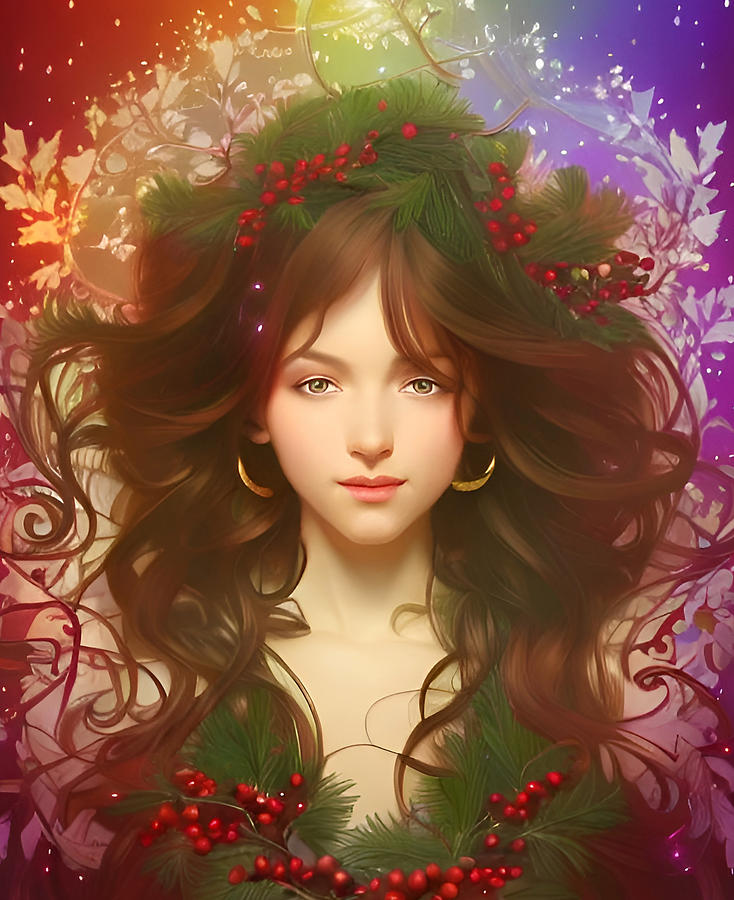 Christmas Girl Digital Art by Worlds of Fantasy - Fine Art America