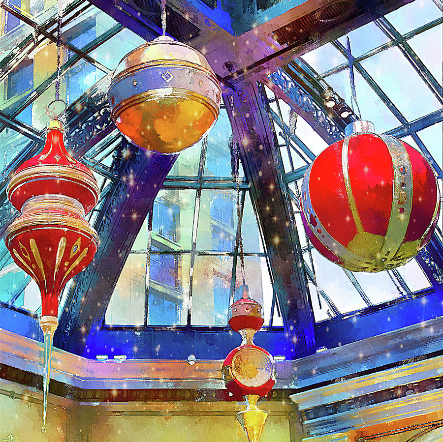 Christmas globes, Bellagio, Las Vegas Mixed Media by Tatiana Travelways