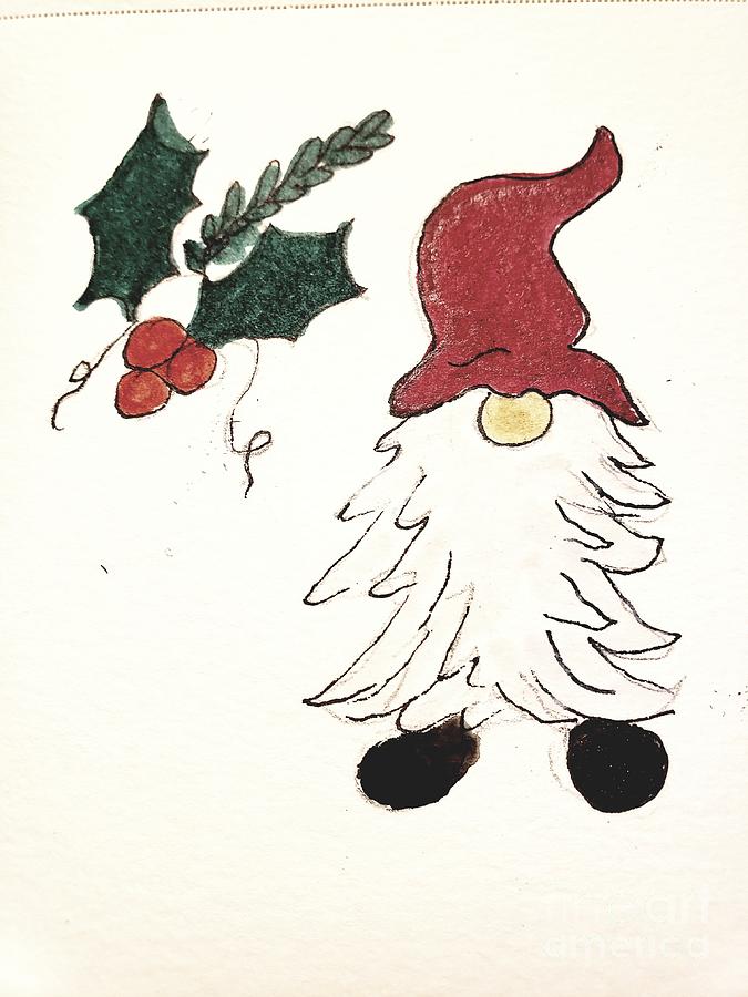 Christmas Gnome Painting by Margaret Welsh Willowsilk Christmas Gnome Painting by Margaret Welsh Willowsilk