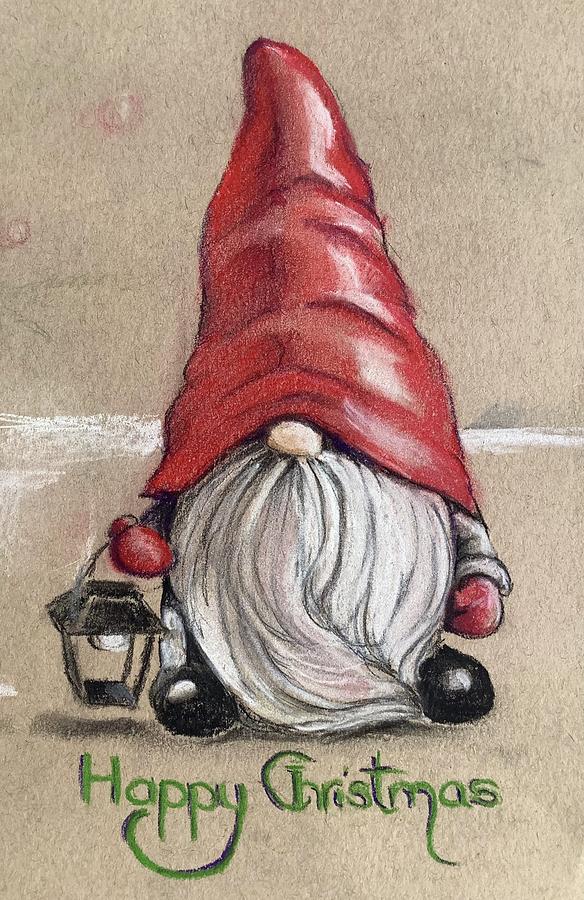 Christmas Gnome Pastel by Teresa Smith