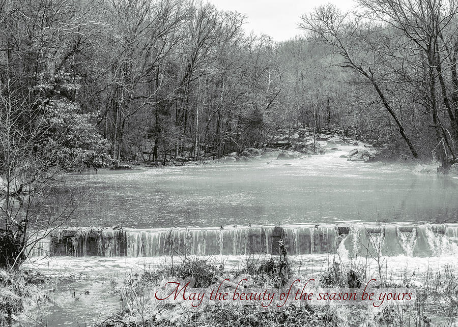 Christmas Greeting Card Stormy Unami Creek Photograph by Carol Senske