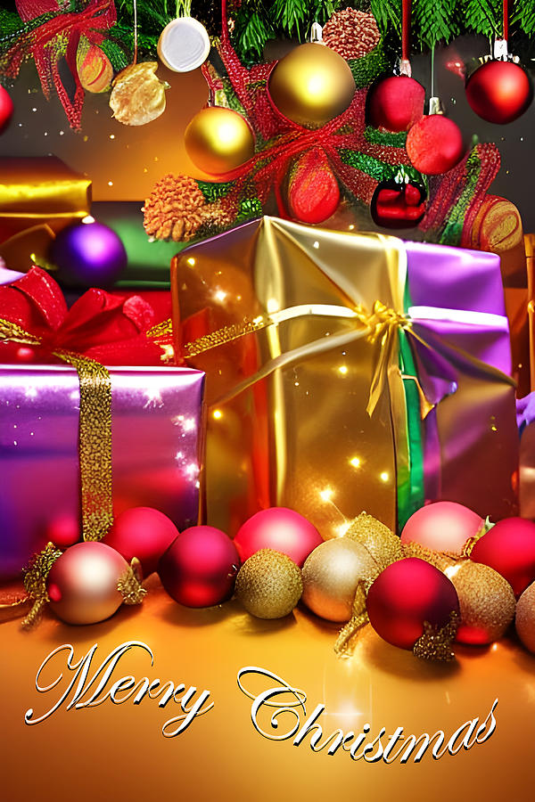 Christmas Greeting Presents Digital Art by Beverly Read