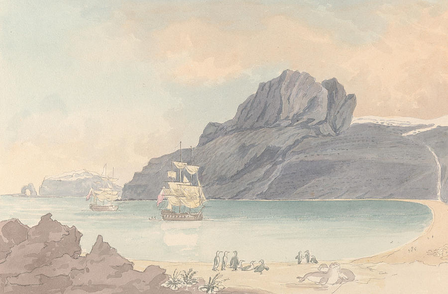Christmas Harbour, Kerguelen Land Drawing by Charles Hamilton Smith
