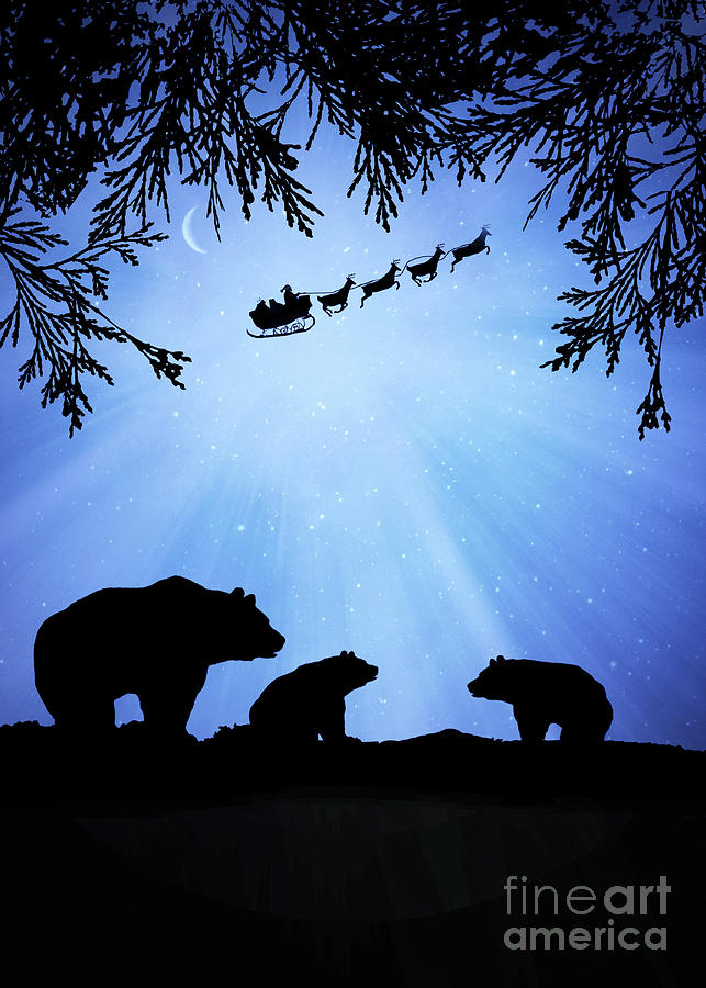 Christmas Holiday Bears and Santa Cute and Whimsical Xmas  Photograph by Stephanie Laird