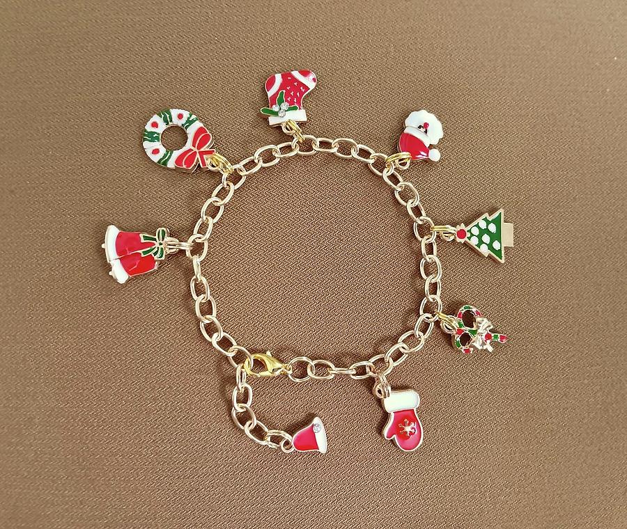 Christmas Holiday Charm Bracelet Jewelry