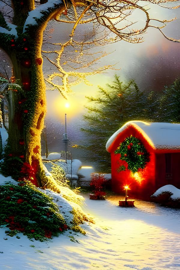 Christmas House Digital Art by Beverly Read