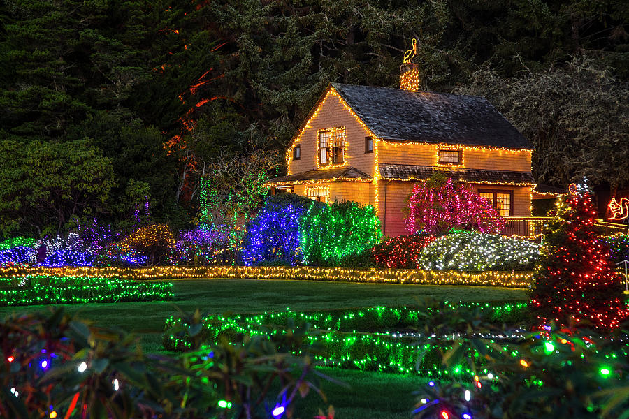 Christmas House Brightly Decorated Photograph by Matthew Irvin