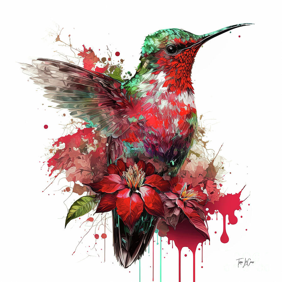 The Christmas Hummingbird Painting by Tina LeCour