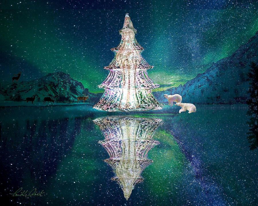 Christmas Ice Tree Monolith Digital Art