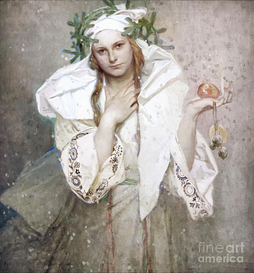 Christmas in America Painting by Alphonse Mucha
