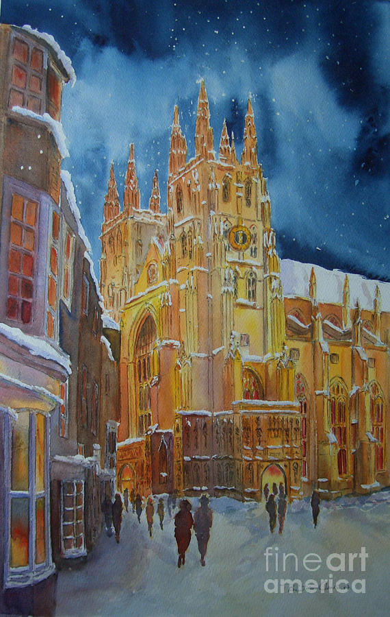 Christmas in Canterbury, England Painting by Beatrice Cloake - Fine Art ...