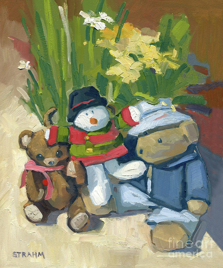 Beary Christmas Painting by Paul Strahm