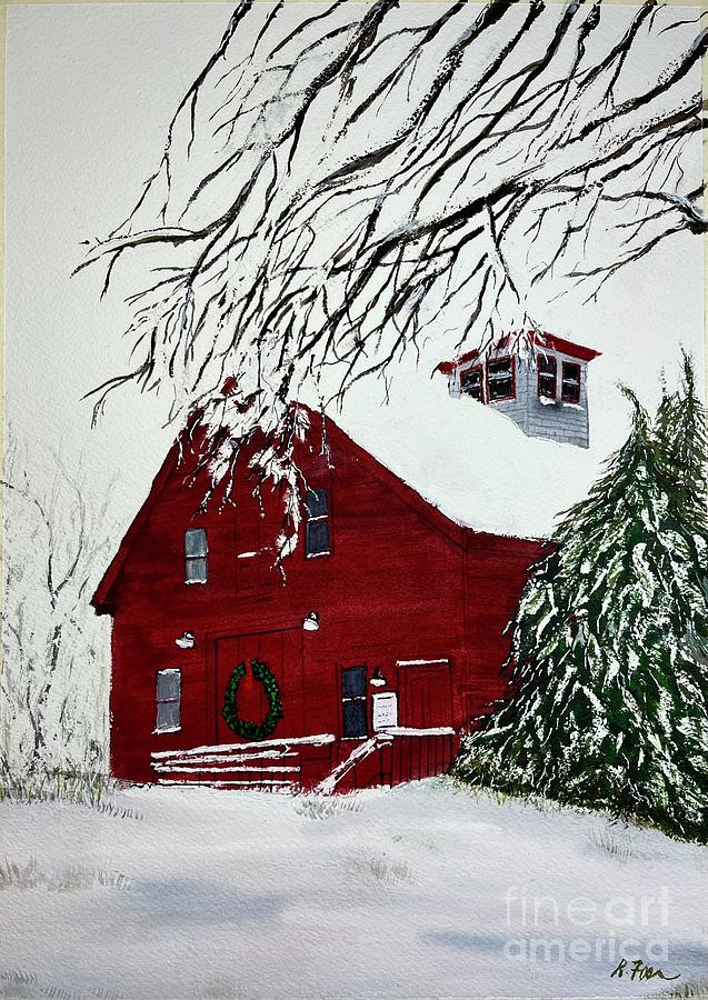 Winter Painting - Christmas in Maine by Rod Foor