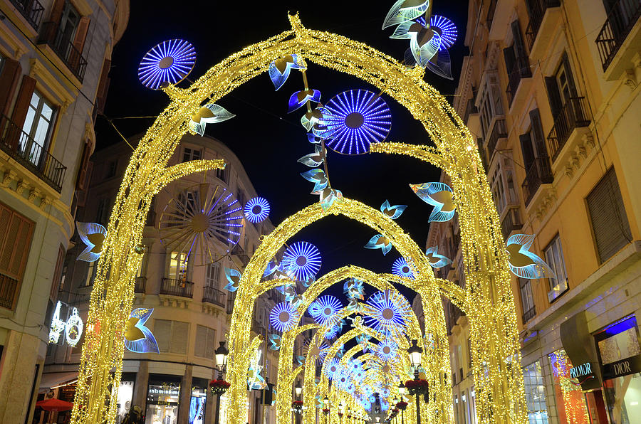 Christmas in Malaga, Calle Larios - 07 Painting by AM FineArtPrints