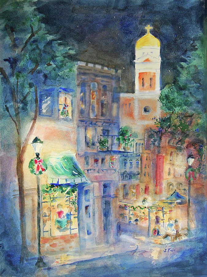 Christmas in Mobile Painting by Jerry Fair
