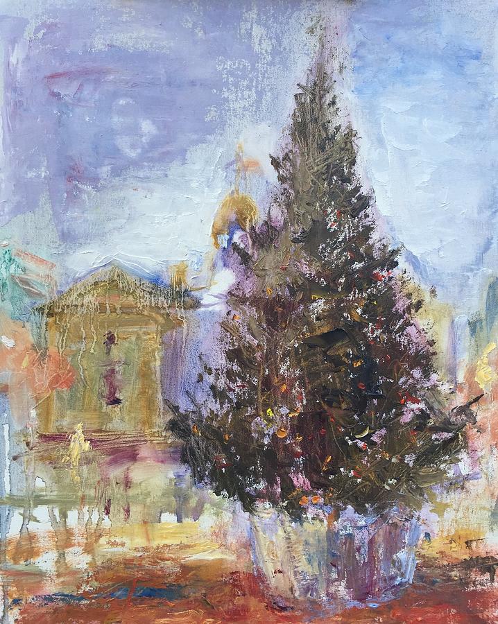 Holiday In The City, Impressionist Oil Painting Painting