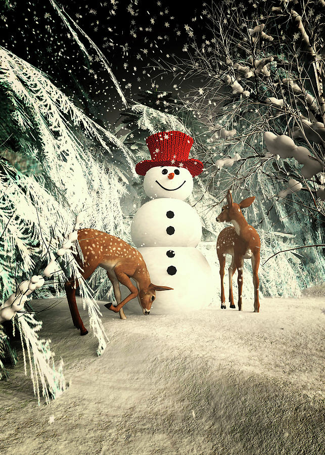 Christmas in the forest Digital Art by Jan Keteleer