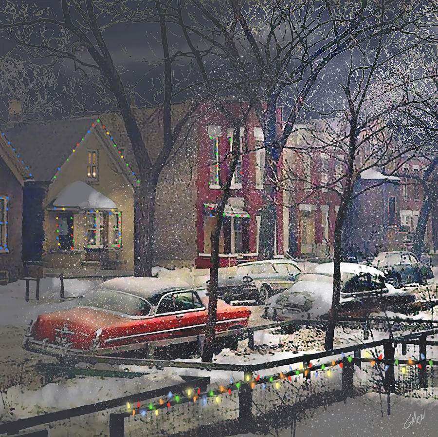 Christmas in Wicker Park Chicago 1960 Digital Art by Glenn Galen