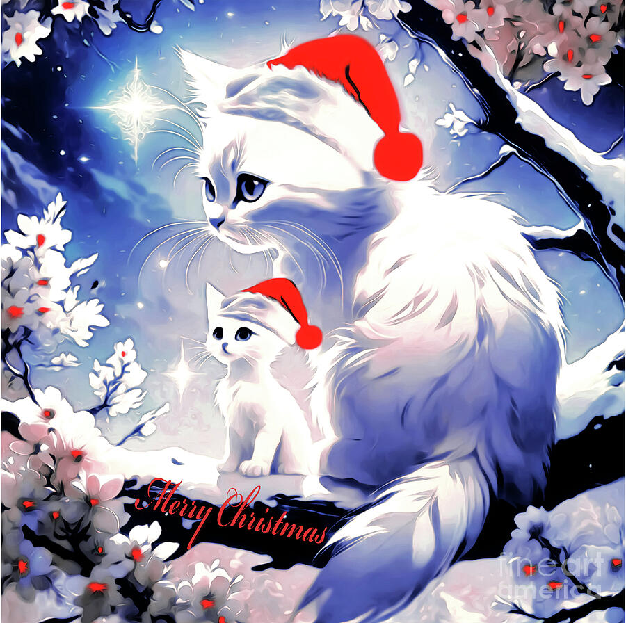 Christmas Kitties Digital Art by Eddie Eastwood