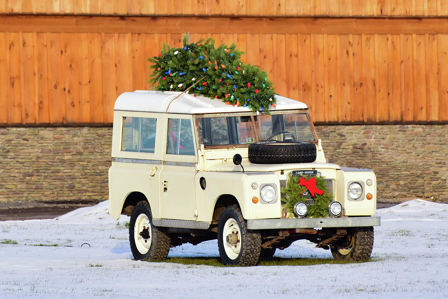 Christmas Land Rover Photograph by Nicole Lloyd