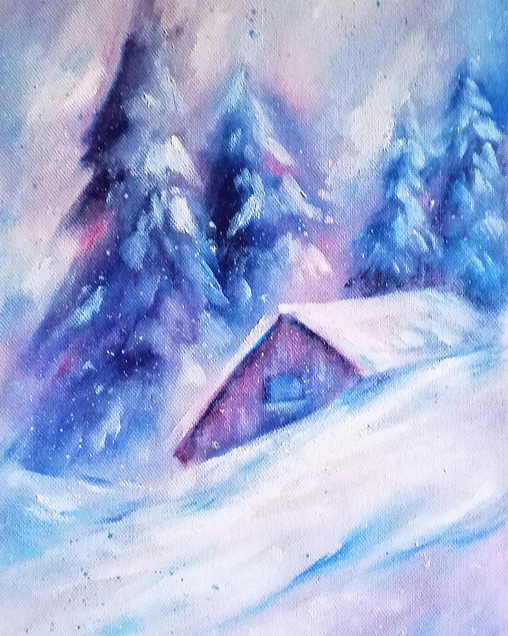 Christmas landscape oil painting 1 Painting by Eleonora Taranova - Fine ...