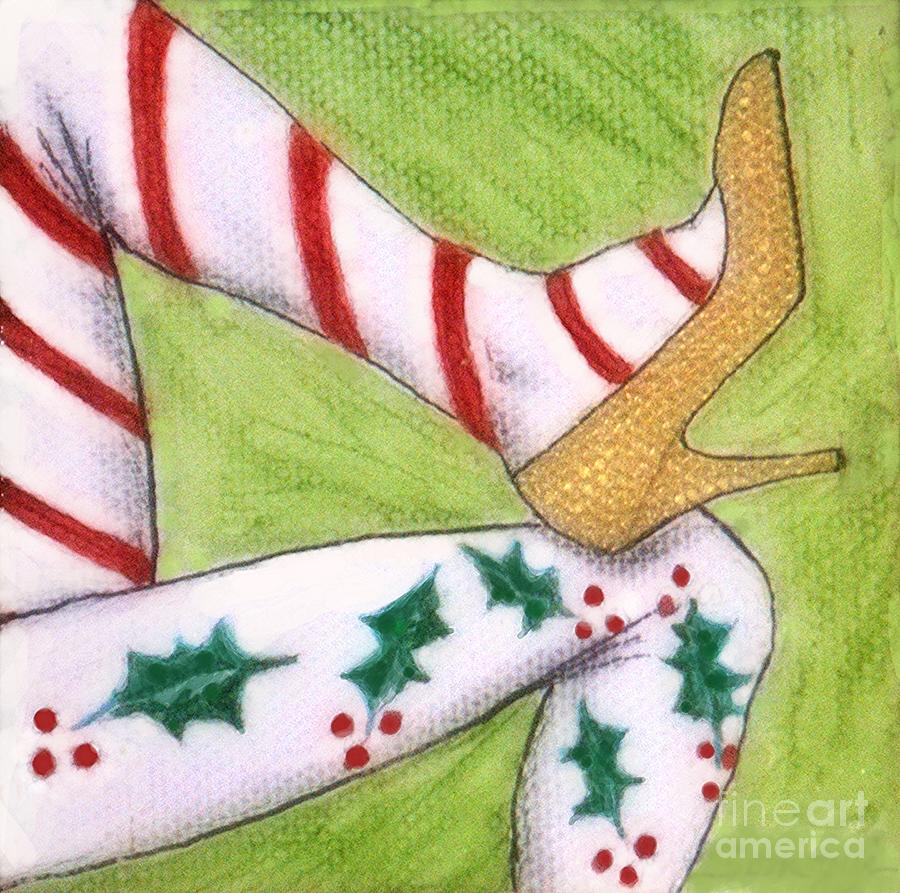 Christmas Legs Drawing by Jayne Somogy
