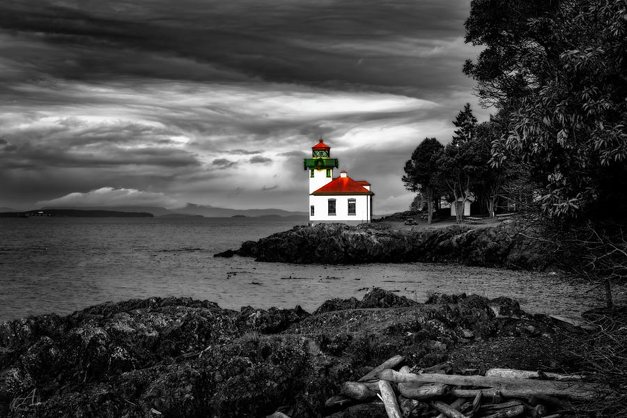 Christmas Lighthouse Photograph by Thomas Ashcraft